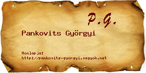 Pankovits Györgyi névjegykártya